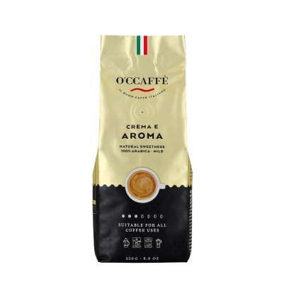 Zrnková káva O'Ccaffé Crema e Aroma 100% Arabika 250 g